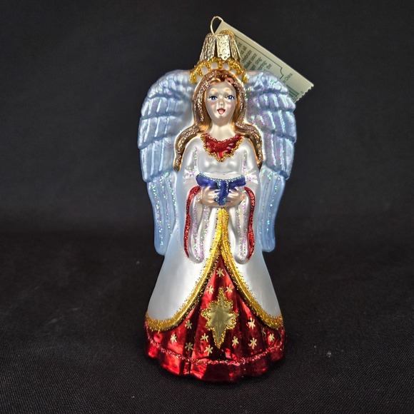 Old World Christmas Other - Choir Angel 10230 - Old World Christmas White Red Blown Glass Ornament